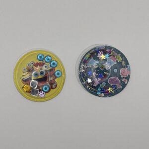 Circle Shaped Puffy Stickers Gem Filling Inside