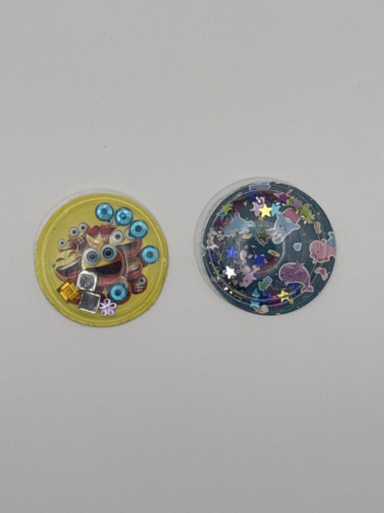 Circle Shaped Puffy Stickers Gem Filling Inside