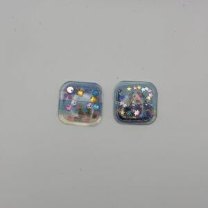 Square Shaped Puffy Sticker Gem Filling Inside