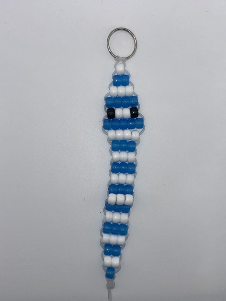 Blue And White Pony Bead Snake